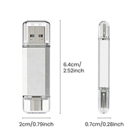 Flash Drive Enkripsi USB2.0 Type-C Antarmuka Ganda Berbahan Aluminium Alloy Baru Tahan Air 16GB-128GB Garansi 2 Tahun Logo Dapat Disesuaikan