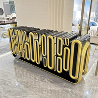 Meubles de salon au design moderne et classique, table console d'entrées en feuille d'or artisanale, buffet de luxe haut de gamm