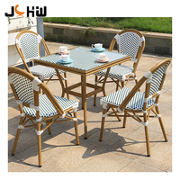 Ensemble de mobilier d'extérieur pour bistro français Table et chaise de patio en osier et rotin pour café et restaurant Chaise de jardin pour bistro