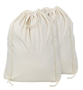Sac à cordon en toile de coton naturel avec logo personnalisé OEM, sac à linge écologique, pochette de rangement pour sacs à main, chaussures, vêtements, emballage - Product Image 1