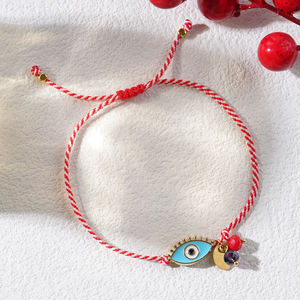 Gelang Go2boho 2024 Martis Jewelry Alloy Evil Eyes Crystal Beaded Chain Greek March untuk Wanita, Hadiah Tahun Baru yang Delikat - Product Image 5