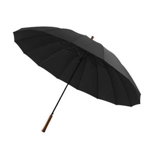 Promotional Gift Logo Men's <b>Large</b> Wooden Handle Semi-Automatic Opening Collision Cloth Panels Business Golf <b>Umbrella</b> - Product Image 1