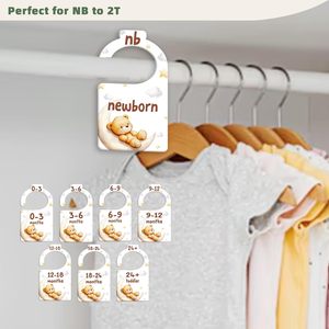 Divisores de armario de bebé personalizados de 8 piezas para separar ropa de diferentes tamaños desde recién nacidos hasta mayores de 12 meses. - Product Image 4