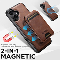 Étui de téléphone SUTENI pour iPhone 18 Pro Max avec recharge sans fil, support magnétique pour cartes, portefeuille 2-en-1 en similicuir, compatible avec les modèles 17, 16 Plus, 15, 14