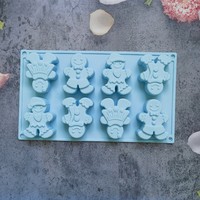 Moules à gâteau en silicone pour homme en pain d'épices en forme d'arbre de Noël à 8 cavités, moules à pâtisserie pour Noël, moules à savon sans BPA