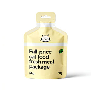 Sachet rétractable irrégulier en aluminium imprimé par gravure, haute barrière, avec ouverture facile, pour friandises pour chats enrichies en prébiotiques - Product Image 2