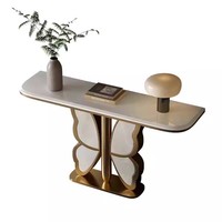 Table console en marbre haut de gamme, style luxe léger, moderne, simple, créative, pour salon, meubles de maison, table de porche design