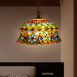 Tiffany İskandinav el yapımı abajur akdeniz pastoral çalışma yemek odası yatak oturma odası koridor balkon lambası avize - Product Image 3