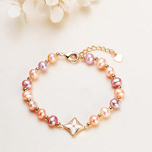 Bracelets de charme simples et élégants en nacre incrustée de perles de 5 mm, approvisionnement direct du fabricant de Zhuji, bijoux de mode - Product Image 2