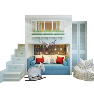 Letto a castello moderno e minimalista con divano sotto, stile casetta sull'albero, per cameretta dei ragazzi, letto a due piani multifunzionale, personalizzabile - Product Image 6
