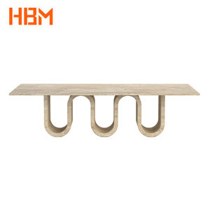 HBM Modern Natural 3 Legs Design Beige Travertin Esstisch Zum Verkauf - Product Image 2
