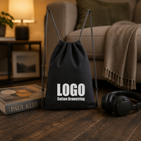 Sac à cordon en coton uni de luxe personnalisé avec logo, écologique, portable, pour le sport, sac cadeau, sac à dos à cordon – Vente en gros