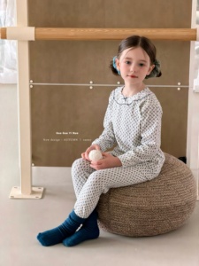 Pyjama enfant en coton, 95,5 % coton, 4,5 % élasthanne, doux, extensible, manches longues, ensemble de pyjama, OEM, RTS, disponible en gros - Product Image 3