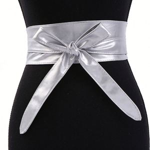 Ceintures élastiques colorées <span class=keywords><strong>pour</strong></span> <span class=keywords><strong>robe</strong></span>, ceintures larges style corset <span class=keywords><strong>pour</strong></span> femme avec grands nœuds, accessoires de corset, <span class=keywords><strong>bleu</strong></span> <span class=keywords><strong>marine</strong></span> coréen - Product Image 2
