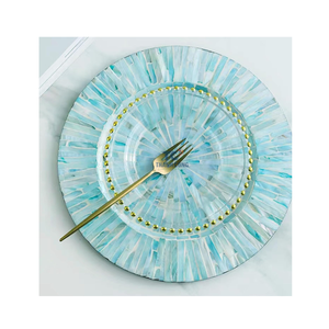 Design chaud napperons napperons chargeur de mariage coquille de mer ronde Boho nacre napperon décoratif pour manger - Product Image 1