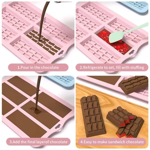 แม่พิมพ์ซิลิโคนแบบกำหนดเองสำหรับช็อกโกแลตดูไบ แม่พิมพ์ซิลิโคนสำหรับช็อกโกแลตแบบมืออาชีพ แม่พิมพ์ช็อกโกแลตแท่งขนาดเล็ก 3 มิติ - Product Image 6
