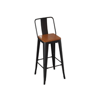 Ensemble table et chaises de bar moderne en bois massif et métal pour café à domicile et usage extérieur-résistant à l'eau et durable