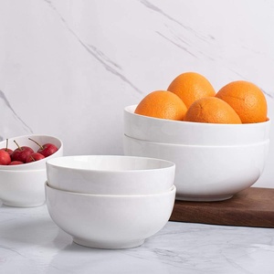 Cuencos fuertes de porcelana blanca para sopa, cuencos grandes para cereales y fideos, con Base ancha, para cocina, aperitivos, arroz - Product Image 2