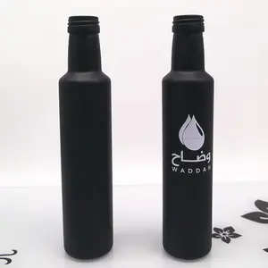 Пустые 500 мл 250 мл матовые белые черные стеклянные бутылки с оливковым маслом с индивидуальным логотипом круглые бутылки с растительным маслом Marasca с завинчивающейся крышкой