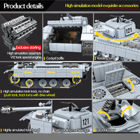 QUANGUAN 100064 askeri panter Tank-121 blok yapı oyuncaklar ordu tankı yapı setleri modeli çocuklar için