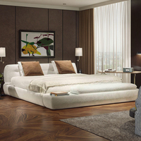 Meubles de chambre à coucher de style moderne pour hôtel et appartement de conception italienne, lit rembourré en tissu, taille Queen et King, lits doubles