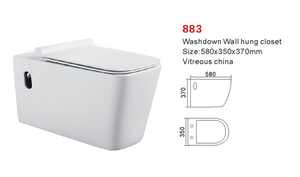 Nouvel Arrivage <span class=keywords><strong>WC</strong></span> Mural Moderne Allongé Deux Pièces à Siphon en P, Céramique Blanche, à Chasse Directe, Sans Revers, Facile à Nettoyer - Product Image 6