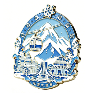 Aimant de réfrigérateur en métal émaillé personnalisé, imprimé UV 2D, thème amour moderne, paysage hivernal, souvenir pour anniversaire, fête des mères - Product Image 2