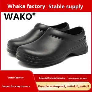<span class=keywords><strong>Wako</strong></span> รองเท้าเชฟกันลื่น, รองเท้าทำงานในห้องครัวกันน้ำมันและกันน้ำ EVA ทนการสึกหรอยางสำหรับฤดูใบไม้ร่วงรองเท้าเพื่อความปลอดภัย - Product Image 2