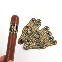 Impression personnalisée, bande de cigare en papier sans colle, étiquette personnalisée, estampage à chaud, feuille d'or, bande de cigare gaufrée