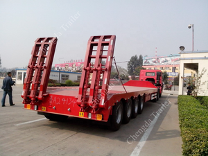 La Chine du fabricant utilisé Tri essieux bas semi-<span class=keywords><strong>remorque</strong></span> à plat pour camion Dollying pelle seconde main lit bas <span class=keywords><strong>remorque</strong></span> - Product Image 5