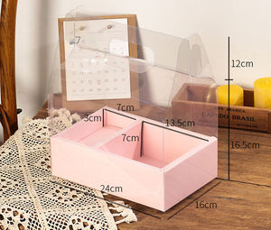 손잡이 달린 소형 케이크 선물 포장 박스, 맞춤 제작 가능 재활용 투명 웨딩 생일 꽃 케이크 부케 상자 - Product Image 5