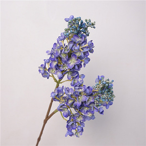 Nieuwe Aankomst Kunstmatige Lila 3d Real Touch Latex Paarse Bloemen Bloemen Boeket Lente Voor Bruiloft Home Hotel Feestdecoratie