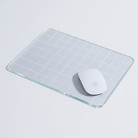 Tapis de souris en verre trempé anti-rayures à motif personnalisable étanche pour salle de bain