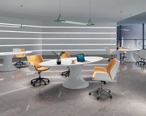 Nhà Máy Màu Trắng Giá Phòng Họp Lớn Sang Trọng Hiện Đại 8 6 12 Người 2021 Bán Nóng Sơn Nướng Bóng Bàn Hội Nghị Cao Cấp - Product Image 5