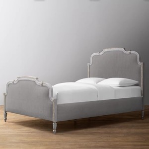 <span class=keywords><strong>Letto</strong></span> <span class=keywords><strong>singolo</strong></span> e matrimoniale in legno massello, stile country americano, con testiera alta intagliata, in tessuto vintage, per camera da <span class=keywords><strong>letto</strong></span> - Product Image 2