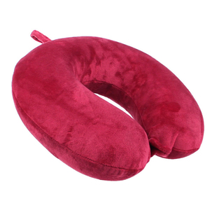U <b>Shape</b> Memory <b>Foam</b> Travel Pillow Velvet Neck Support Portable 28x26x14cm Solid Color <b>for</b> Adults - Product Image 1