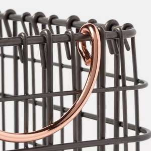 Dikdörtgen tel depolama sepeti bakır kolu ve örgü alt kalaylı banyo mutfak meyve Metal tel sepet - Product Image 4