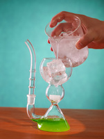 Nouvelle tasse à lait en verre à double paroi au design créatif en forme de vampire avec paille, personnalisable, compatible lave-vaisselle et micro-ondes, design moderne