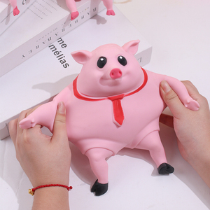 ของเล่นบีบแกะสลักรูปหมูสีชมพูน่ารัก ทำจาก TPR ยืดหยุ่นได้ บรรเทาความเครียด ของเล่นบีบคลายเครียด - Product Image 4