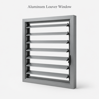 Fenêtre à persiennes en aluminium au design moderne et innovant, avec ventilation réglable et volets en verre pour projets de construction
