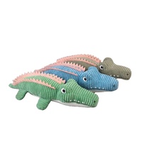 Jouet pour chien en velours côtelé de coton classique et durable, avec logo personnalisé, en forme de crocodile, pour petits et moyens chiens, pour la dentition et le nettoyage des dents, vente en gros