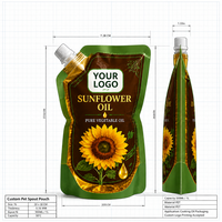 Sachets d'emballage Doypack en aluminium avec bec verseur pour huile de tournesol, personnalisables avec logo, pour l'emballage d'huile de cuisson