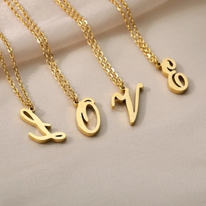 Collar con cadena de eslabones para mujer, joyería con iniciales a la moda, letras personalizadas, 26 - Product Image 3