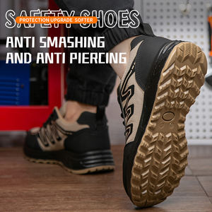 أحذية أمان رجالية مخصصة بشعار مطبوع، بمقدمة مركبة مقاومة للتآكل، نعل مزدوج الكثافة من البولي يوريثين، جزء علوي مريح من النسيج الشبكي، ونعل معدني طويل - Product Image 5