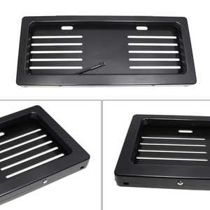 Support de plaque d'immatriculation électrique escamotable avec télécommande et rideau enrouleur pour le marché américain, plaque de 12x6 pouces, noir - Product Image 2