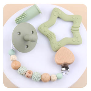 थीसोन 5 पीसी यूनिसेक्स नरम सिलिकॉन बेबी टूथब्रश शांतिफायर चेन क्लिप टेथर्स सेट बीपीए मुक्त थोक कस्टम - Product Image 3