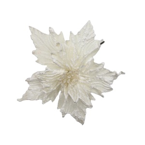New Product Hot Sale Creamy White Plastic Flowers Plastic Iron Wire Paillette Plastic Flowers