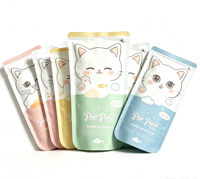 Pochette d'emballage alimentaire pour animaux de compagnie, personnalisée, imprimée, avec fermeture éclair, résistante à l'humidité, en matériau MOPP+PET+PE