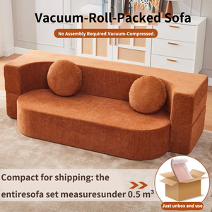 أريكة بدون عظم مضغوطة من القماش القابل للتحويل ناعمة قابلة للطي للأثاث المنزلي - Product Image 5