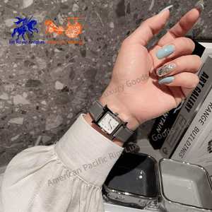 Reloj Cuadrado Analógico de Lujo para Mujer, Marca H 2025, Correa de Cuero Italiano, Cristal de Zafiro, Resistente al Agua - Product Image 2